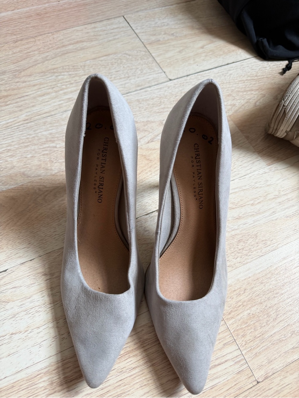Christian Siriano Taupe Suede Pointed Toe Pump